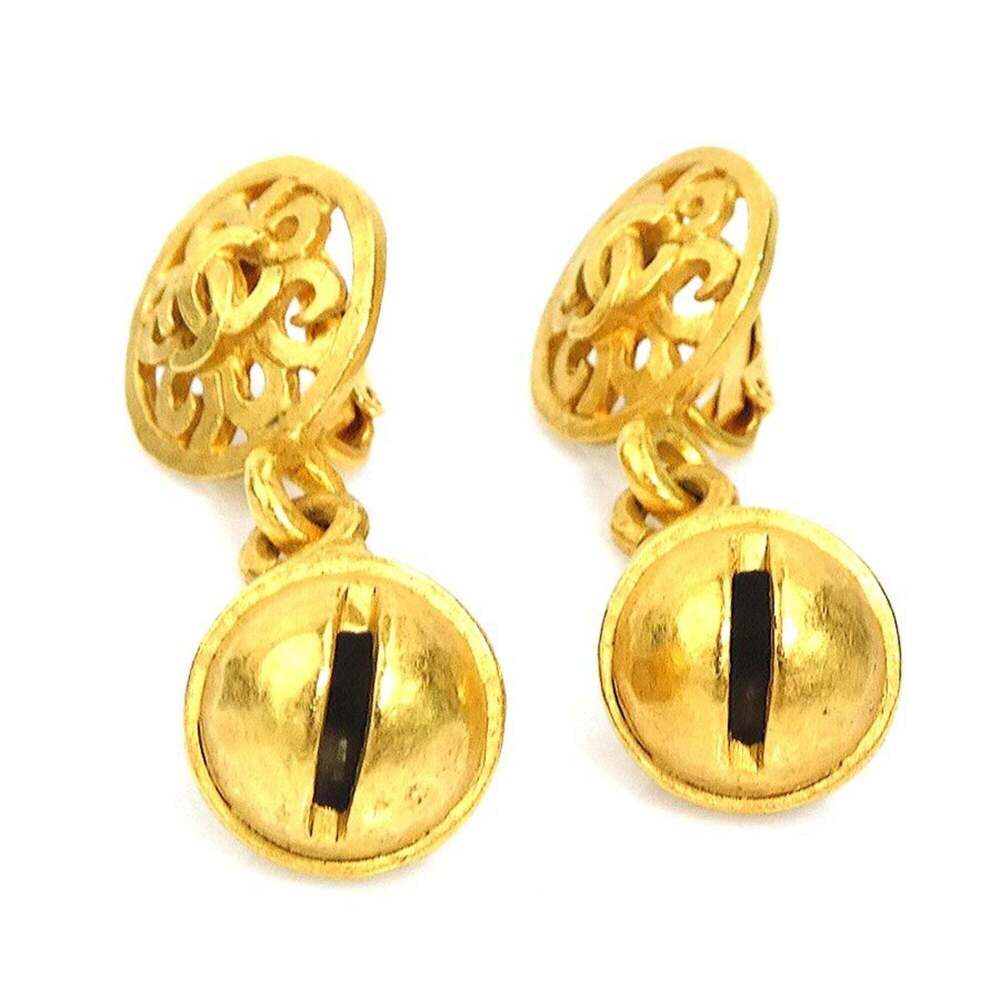 CHANEL Gold Logo Earrings - Picture 3 of 9